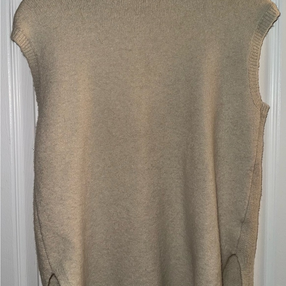LOFT Cream Sleeveless Cable Knit‎ Top - Picture 6 of 8